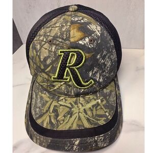 Remington Mens Realtree Camo Trucker Hat Black Mesh Embroidered R Logo S/M Cap